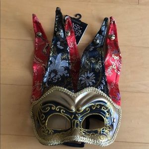 NWT Black, Red & Gold Carnival Costume Mask